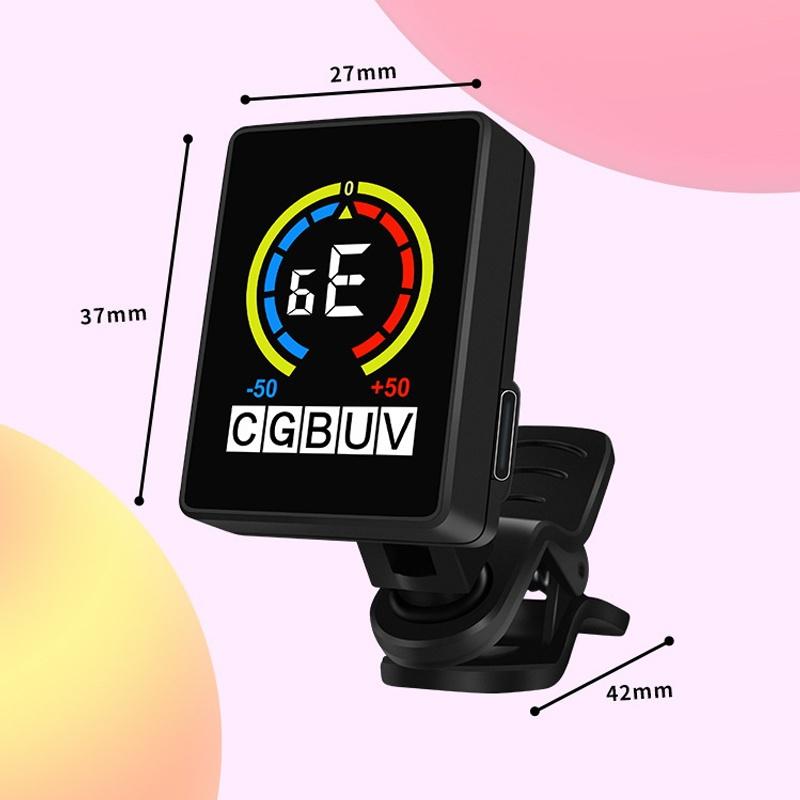 Clip-on Tuner Guitar Tuner USB Charging Color LCD Display Screen Guitar Tuner Tunning For Acoustic Electric Guitar Bass