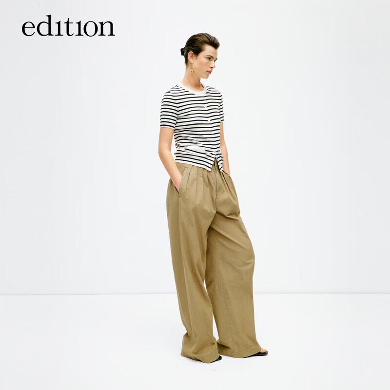 

Edition Women s Striped Short-Sleeve Knit Cardigan M (165cm)