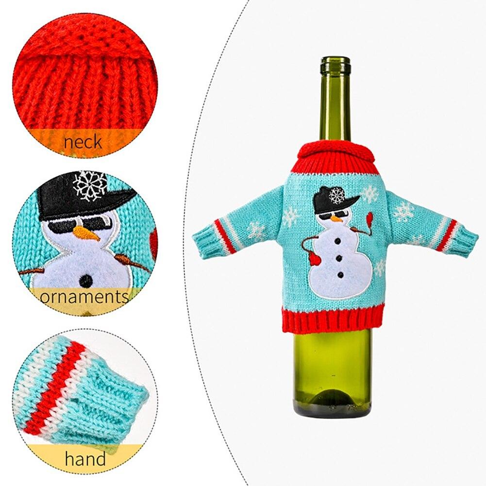 Buy Christmas Red Wine Bottle Cover Unique Sweater Shape Design