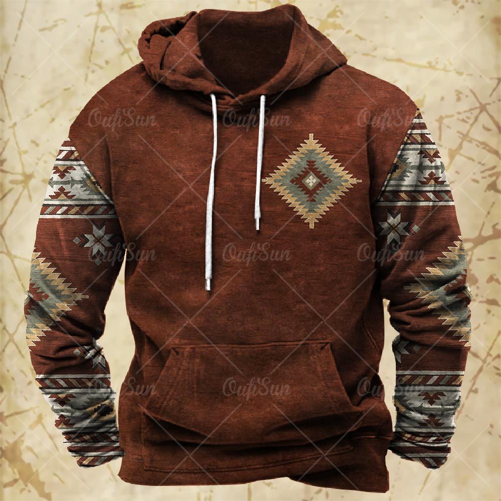 Hosszú ujjú kapucnis pulóver - Mintás ruházat - Férfiaknak és nőknek egyaránt alkalmas -Utcai alkalmi, bő fazonú kapucnis pulóver