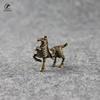 Vintage Copper War Horse Figurines Small Ornaments Pure Brass General Mount Statue Desk Decoration Animal Home Decor Accessories