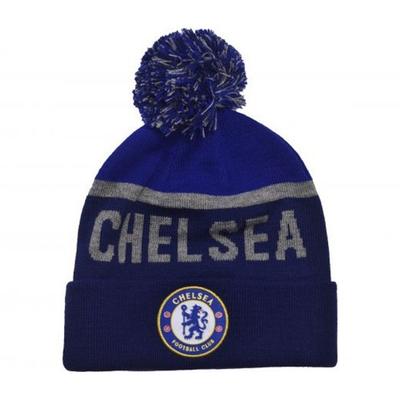Chelsea FC Text Knitted Bobble Hat