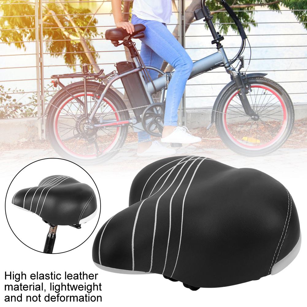 PU Leather Good Elastic Rainproof General Double Spring Electric Bicycle Seat Cushion Bike Saddle Cycling Accessory