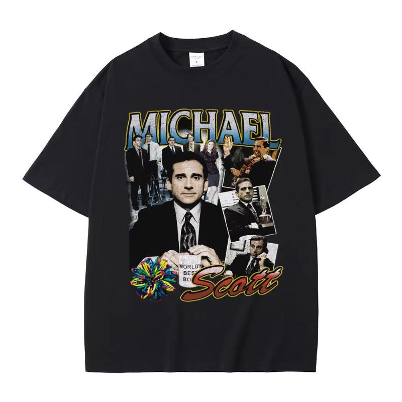 Michael Scott Graphic Tshirt Tv Series The Office Dwight Schrute Jim Halpert Print Tshirts Unisex Women Vintage Oversized T Shirt