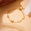 Gold Plated Butterfly Charm Bracelet, Dainty Adjustable Station Chain for Women, Elegant Daily Jewelry