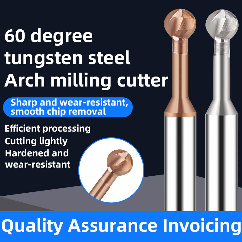 Extended Lollipop Ball Cutter Tungsten Steel Ball Head T-shaped Milling Cutter for Aluminum Coating Coated Carbide Arc R3R4