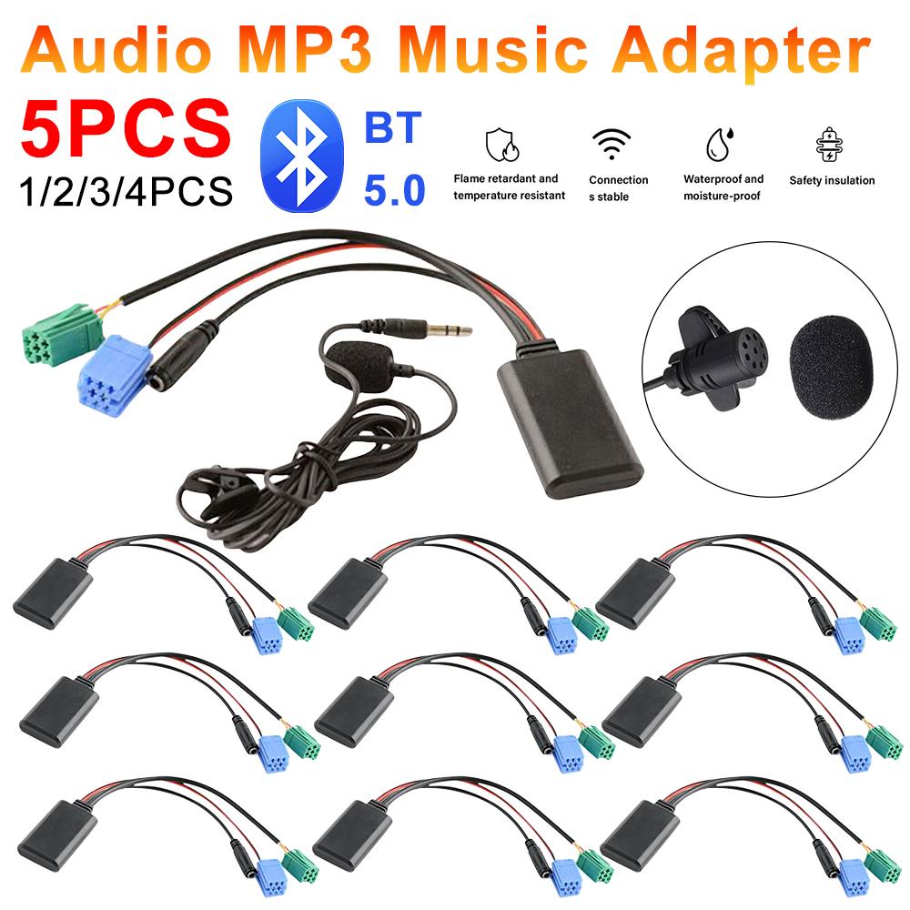 Car Bluetooth-Compatible 5.0 Aux Cable Microphone Handsfree Mobile Phone Free Calling Adapter for Renault Megane Espace Kangoo
