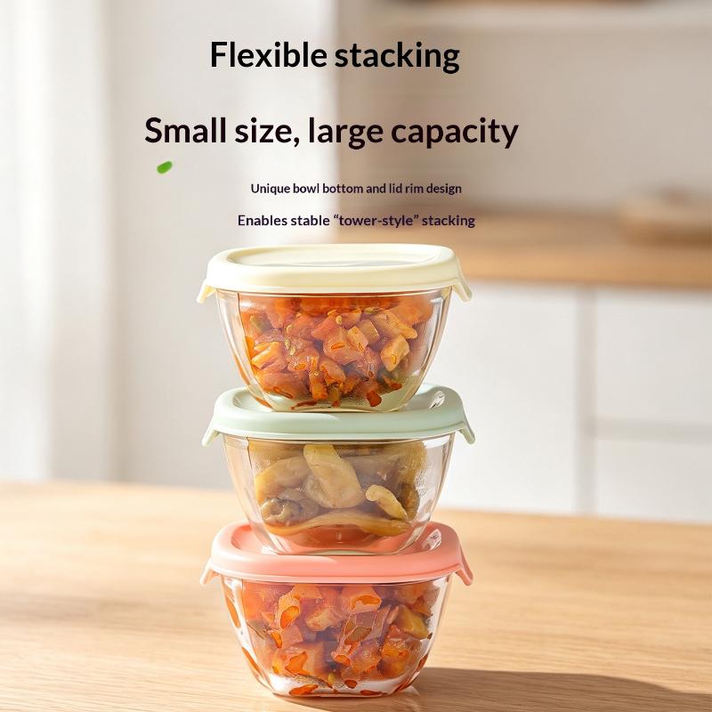 1 Stück kleine Glasschale mit Deckel Klarer Glasbehälter Stapelbar Für Desserts Puddings Saucen Dips Nüsse Haferflocken Süßigkeiten Süßigkeiten