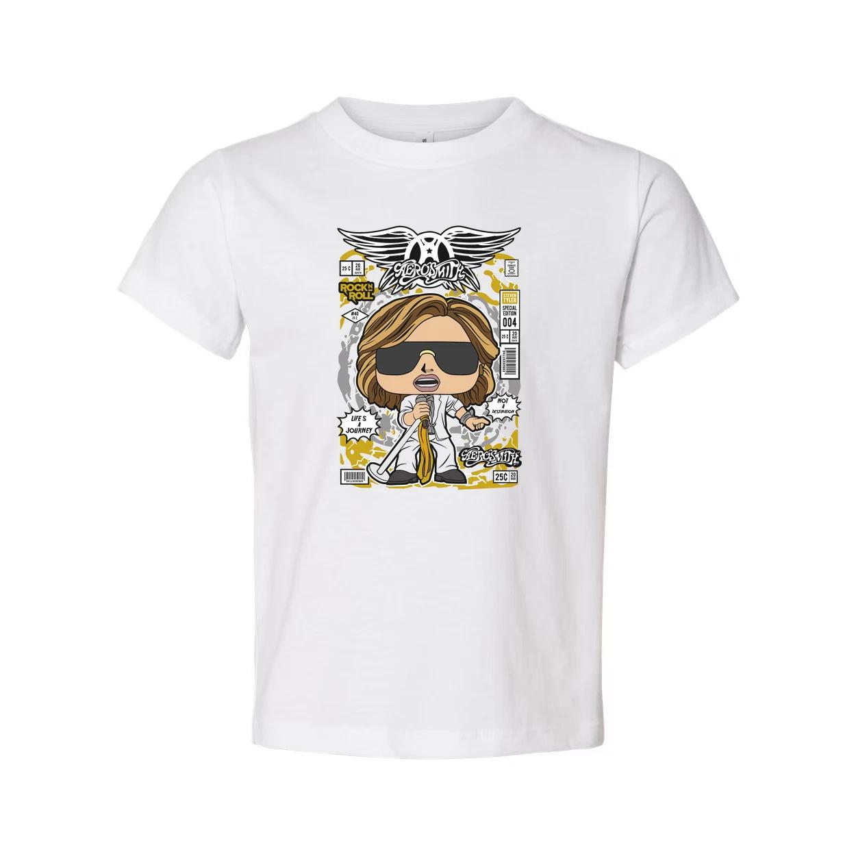 

Steven Tyler Aerosmith Cartoon Graphic T Shirt For Unisex Wearers With Bold Retr 4XL