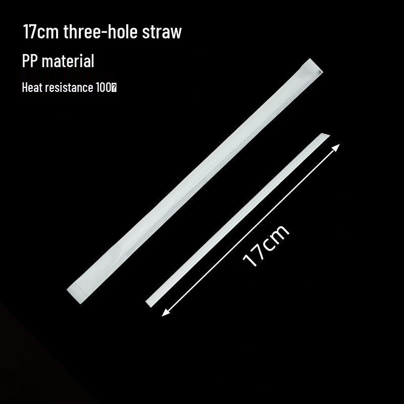 Individually Wrapped Biodegradable Black Straws for Hot Drinks - Thick & Thin, PLA, 2000 pcs.