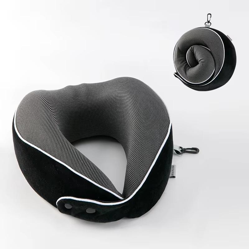 Memory Foam Neck Pillow for Travel with 360 Head Support Soft Chin Support Comfortable for Airplane Car Office Nap