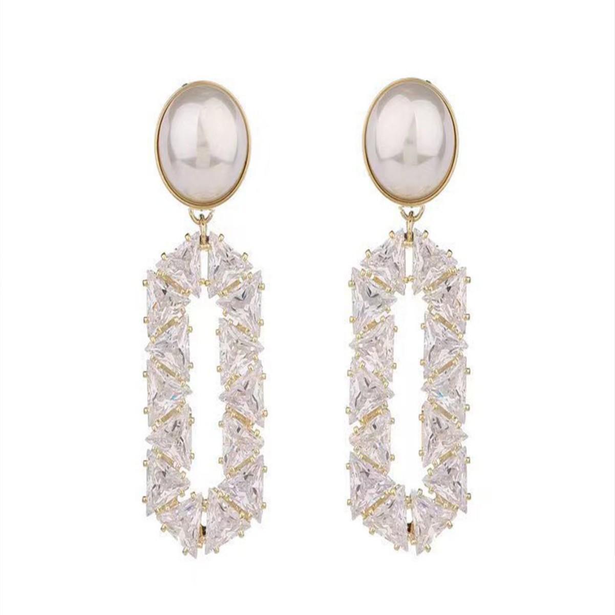 Женские серьги-клипсы квадратной формы в стиле ретро для通勤