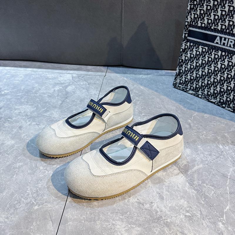 [Fanfna] Velcro shallow single shoes women's 2025 spring and summer new casual Mary Jane shoes cloth casual shoes