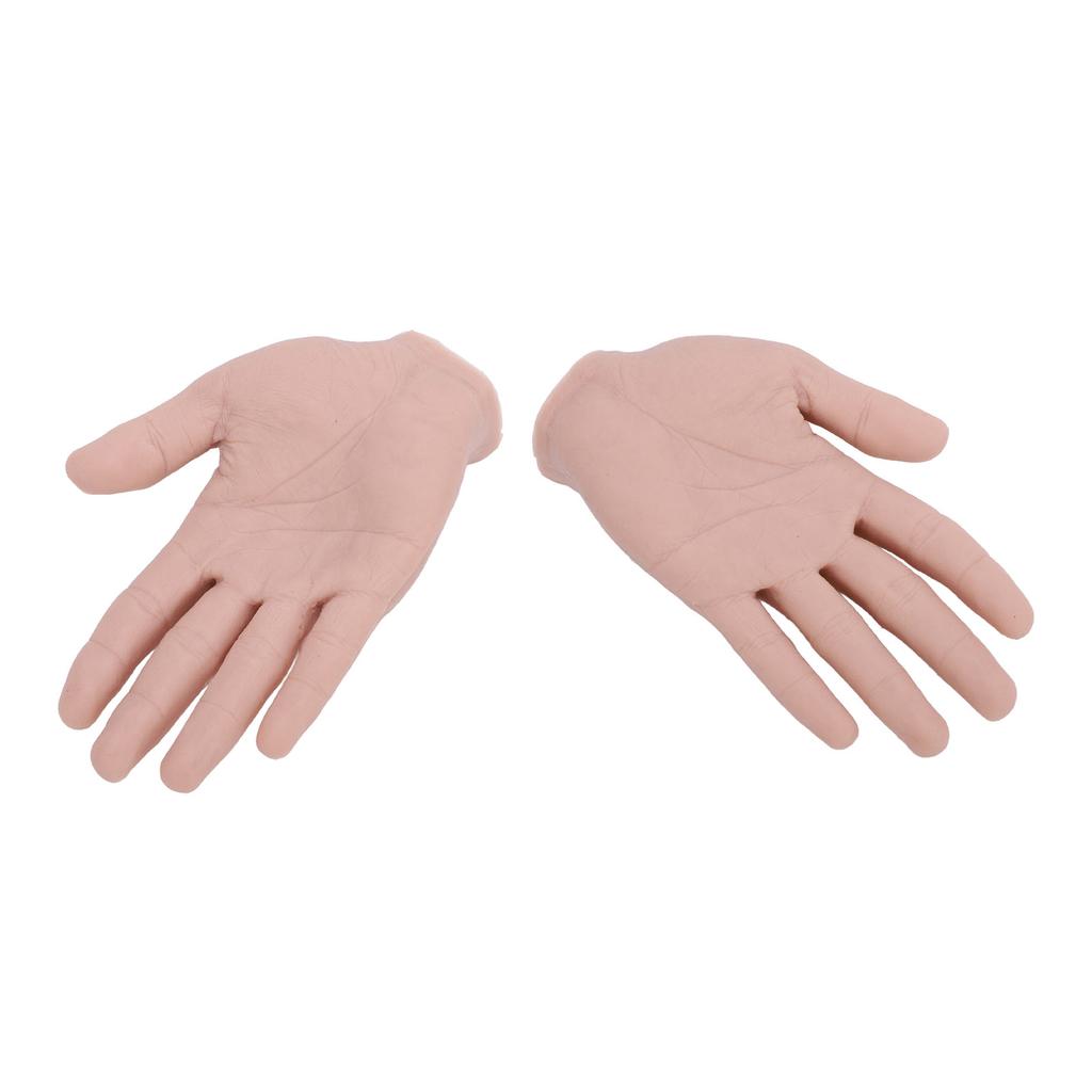 1 Pair Realistic Silicone Male Hand Model Soft Flexible Reusable Male Mannequin Hand Model for Showing Jewelry Painting