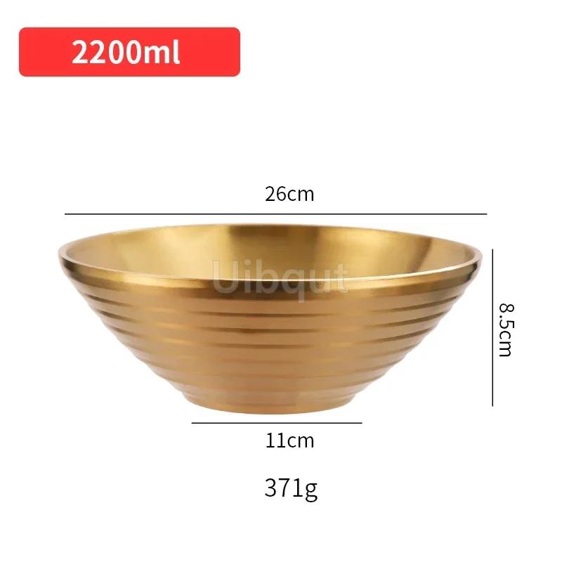 304 Stainless Steel Mixing Golden Hat Disc Korean Noodle Tableware Japanese Ramen Bowls Insulated Soup Ramen Bowl Bowlset