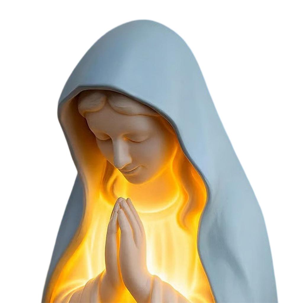 Elegante Religiöse Statuenlampe Handgefertigt Jungfrau Maria Katholisches Dekor Tischlampe Heimdekoration Schreibtischzubehör zum Lesen