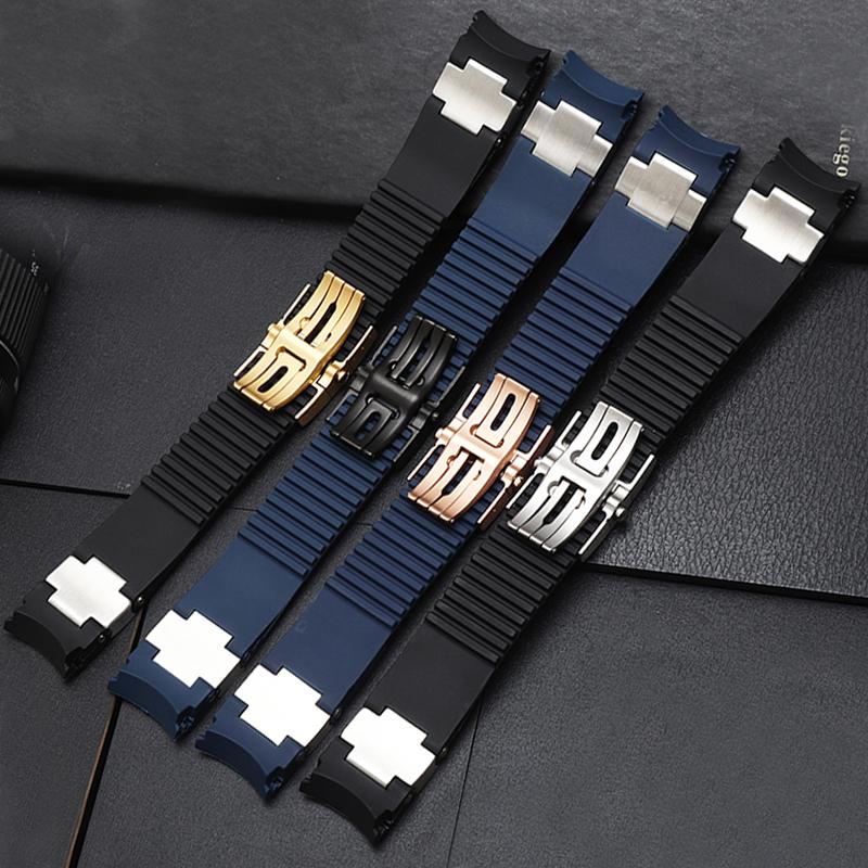 For Ulysse Nardin Curved End Silicone Rubber WatchBand 263 DIVER Waterproof strap 22mm Men Watch accessories Bracelet with tools