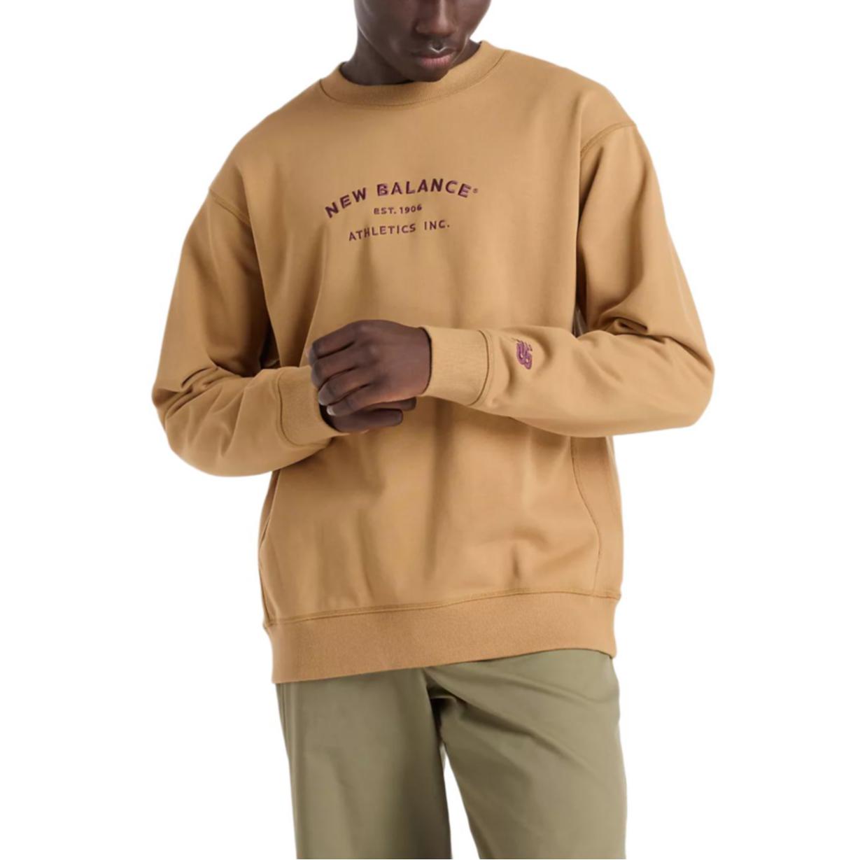 New Balance Athletics French Terry Sweatshirt Men s Yellow MT43558-GIN L