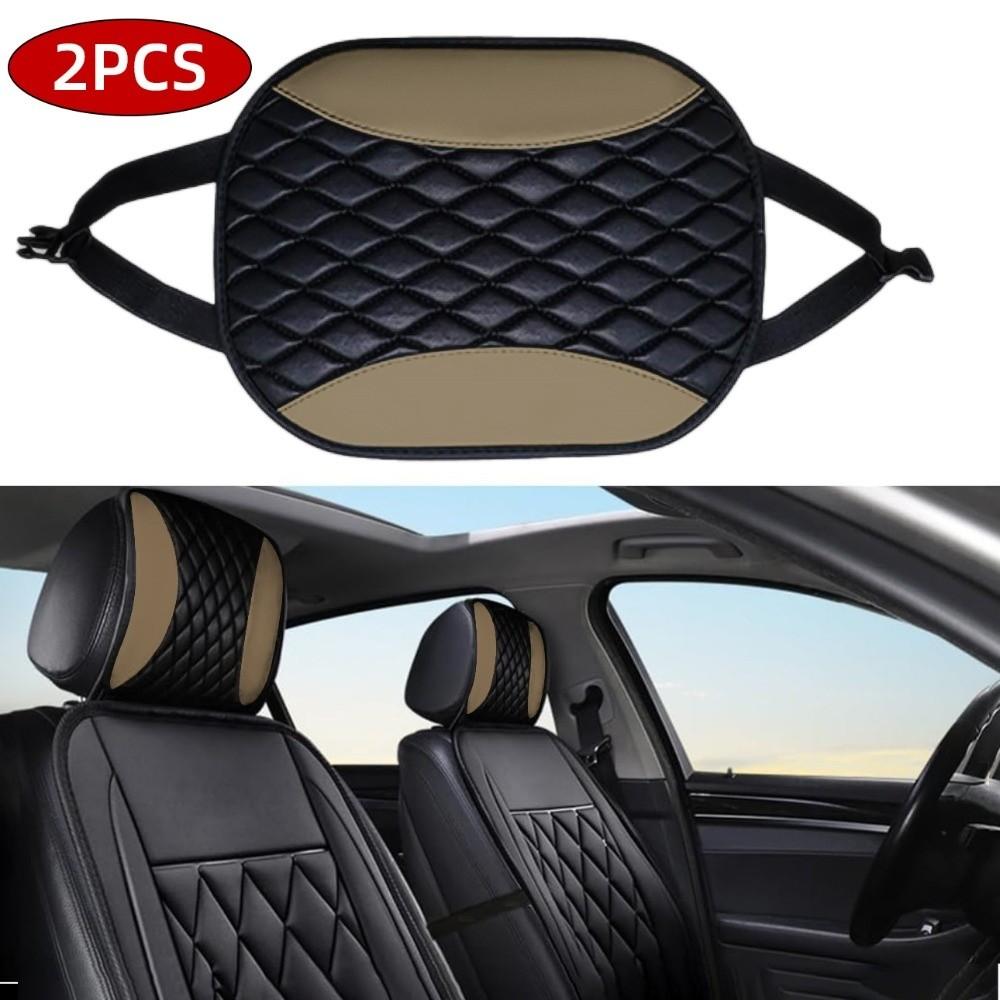 Design Car Headrest Covers PU Leather Auto Neck Support Head Rest Cushion Cover Car Interior Decor