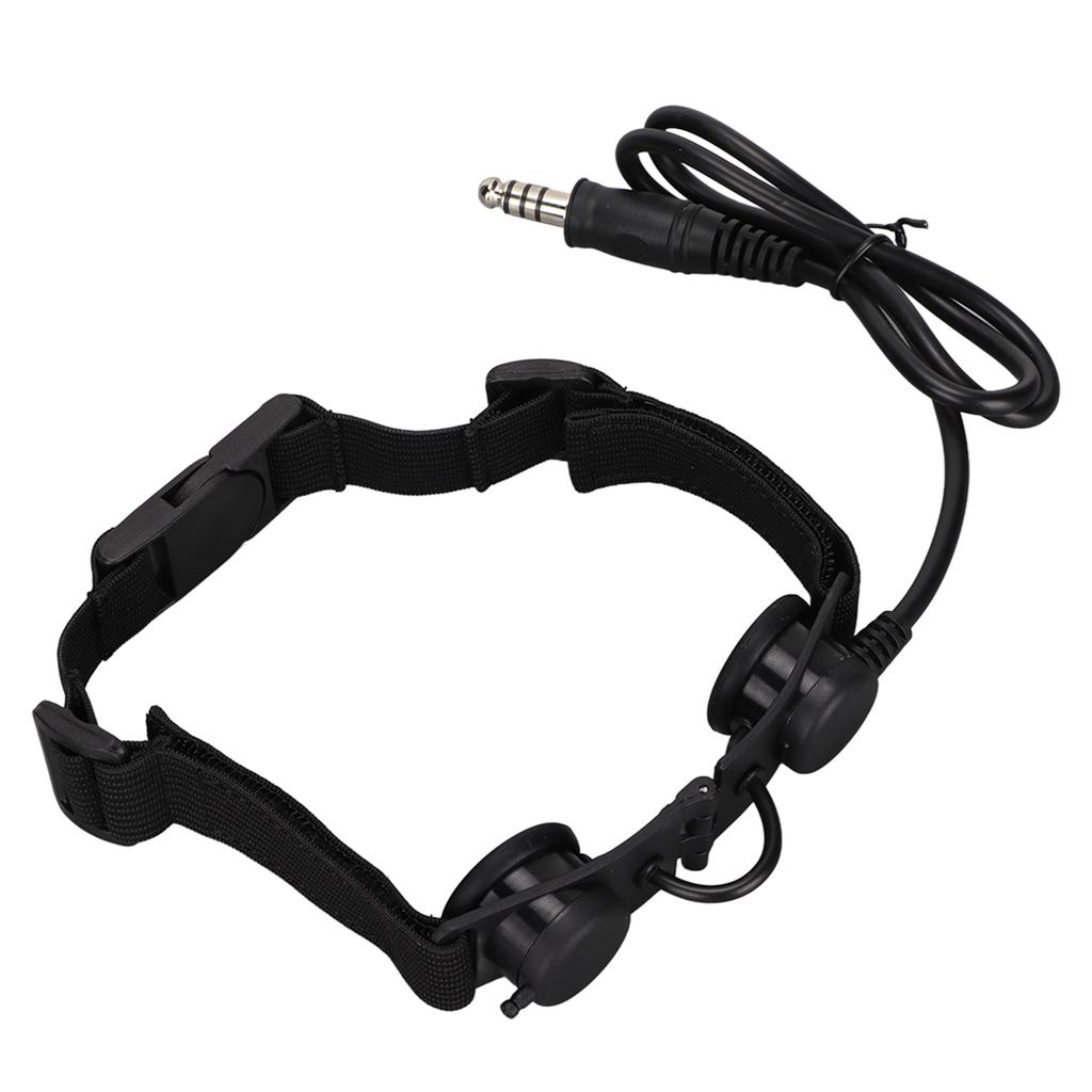 Throat Microphone Adjustable Noise Reduction Detachable 7.1mm Military Mic Earpiece Black