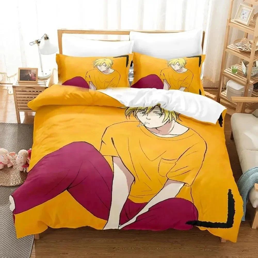 Anime Banana Fish Bettwäsche-Set Bettbezug Bettset Bettbezug Kissenbezug Bettdecke King Queen Size Jungen Erwachsene Bettwäsche-Set