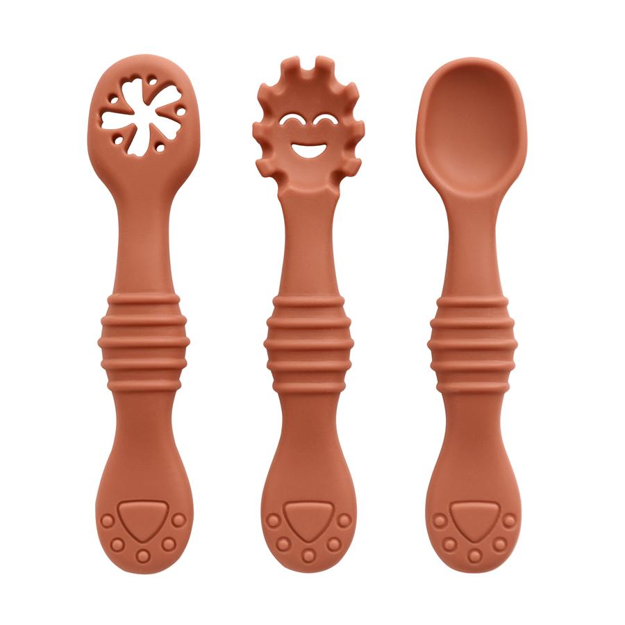 New Mother-kids 3PCS Baby Silicone Spoons Baby Utensils Training Cutlery Set Baby Feeding Meal Spoon Children's Tableware