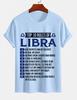 2026 New Pure Cotton Tshirt Libra Top Ten Rules Astrology Print Crew Neck Short Sleeve Casual Top