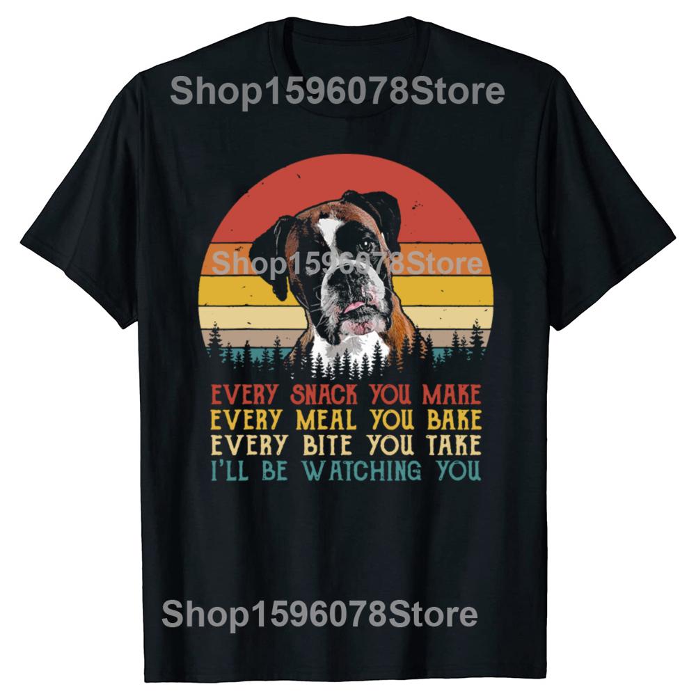 

Funny Boxer Dog Retro T Shirts Summer Style Graphic Cotton Streetwear Short Sleeve Boxer Dog Owner Gifts Tshirt Mens Clothing 4XL