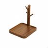 Entryway Key Holder with Tray Solid Wood Wooden Peg Decorative Dresser Valet Stand
