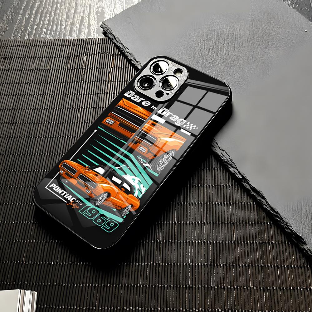 

Чехол для телефона Pontiac Muscle Car для матового/антибликового iPhone 16 15 13 12 14 11 Pro Max Mini X Xr Xs 8 7 Puls 6 Стеклянный чехол Funda iPhone12 ProMax