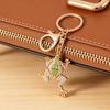 Toad Key Chain Rhinestone Toad Keychain Sparkly Lucky Money Frog Toad Charm with Key Ring Bag Charm for Men Women