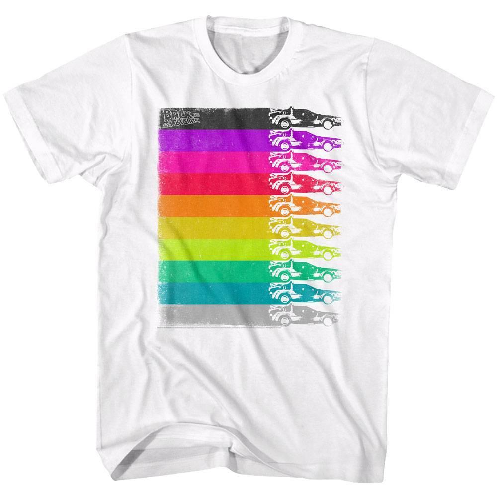 Back to The Future DeLorean Rainbow Men T Shirt S