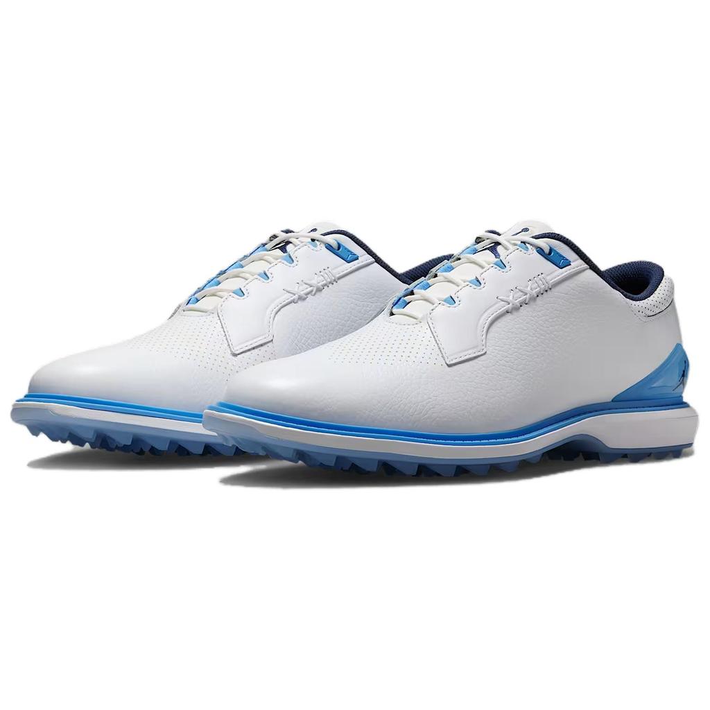 New Jordan ADG 5 Abrasion Resistant Low Top Golf Shoes Men's White Blue FQ7874-104