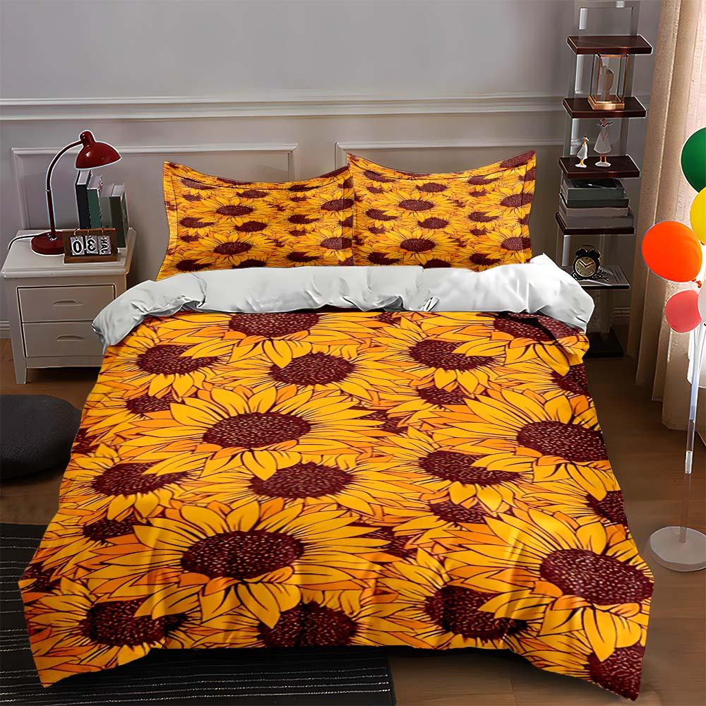 

Sunflower floral pattern. Bedding Duvet cover sets Duvet covers Pillowcases gifts (1 * Duvet Cover 2 * Pillowcases, without duvet insert) 135x200cm