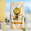 Biene Maja Customize Text Beach Towel Quick-Dry Soft Microfiber