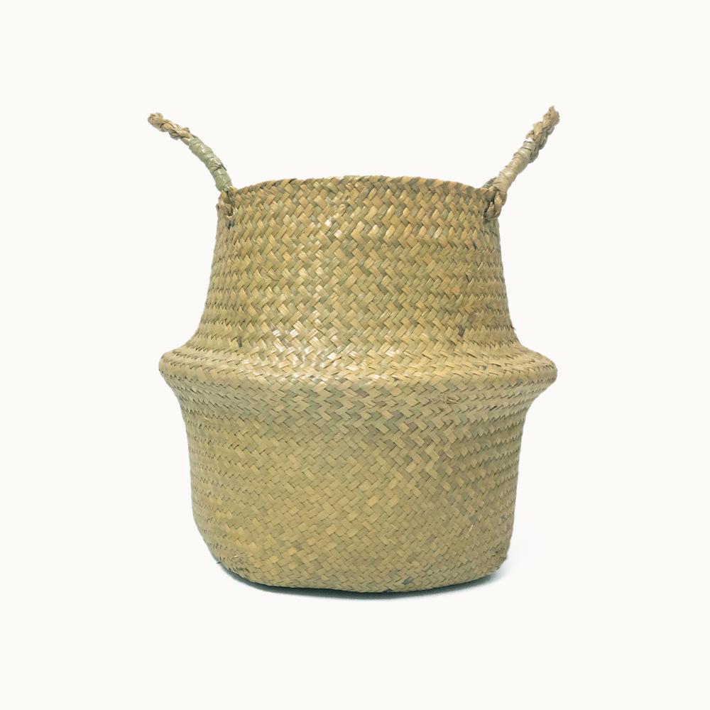 

Storage Baskets Straw Wicker Rattan Hanging Flowerpot Seagrass Folding Laundry Baskets Garden Plant Basket Home Decor Pastoral S природний