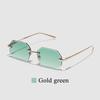 Ruiao Sunglasses Men Brand Designer Fashion Rimless Sun Glasses Shades Diamond Cut Lens Ladies Frameless Metal Eye glasses