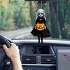 Halloween Pumpkin Princess Pendant Car Hanging Ornament Acrylic Rearview Mirror Charm Festive Party Decoration for Wall Door Room