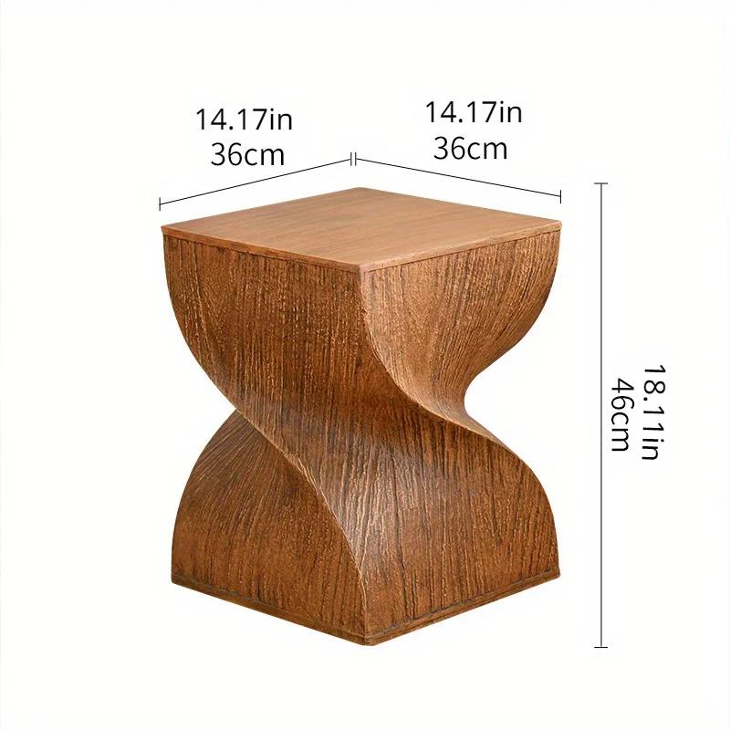 Nordic Coffee Table Imitation Wood Grain Edge Table Creative Bedroom Bedside Table Office Decorative Side Table Oxide Material