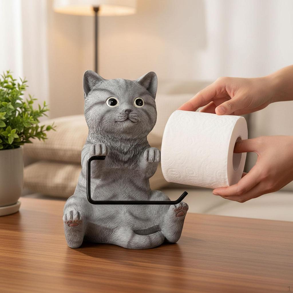 Cat Toilet Paper Roll Holder, Resin, Professional, Multifunctional Practical, Durability, Novelty
