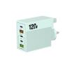 Caricabatterie Rapido Multi-Porta da 120W con Spina USA/UE/UK - Dispositivo da Viaggio Compatto, Supporto Completo Protocolli