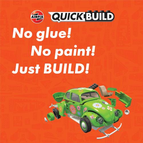 Airfix Quick Build Series Volkswagen Beetle Flower Power Non-Scale Pre-painted Block-Based Assembly Kit QB0031
