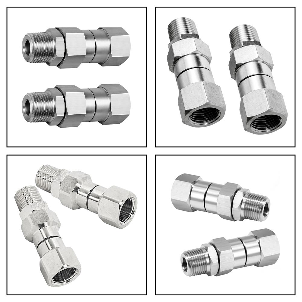 /3pcs /Stainless /Steel 360 Degree Swivel Fitting Free High Pressure Washer Connector Up To 4000 PSI For Car Cleaning Tool