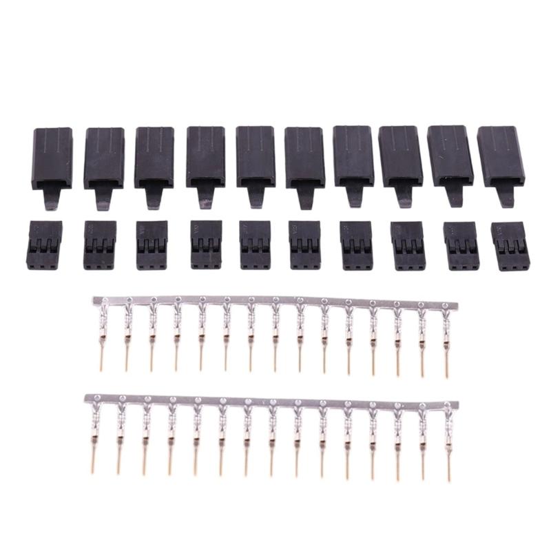 10 Pair Servo Plug Female/Male Extension Connector Receiver Plug Signal Transmission Lock and Pin Set For Futaba JR