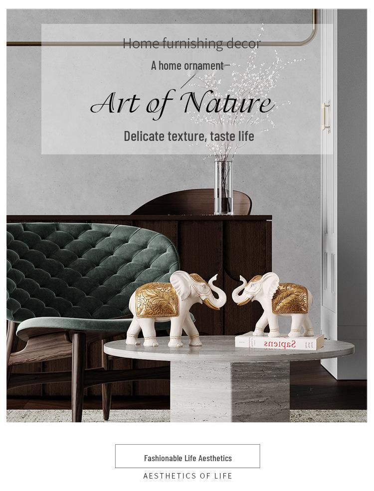 Creative Resin Elephant Ornament for Home Décor: Living Room, TV Cabinet, Entrance, or Wine Cabinet