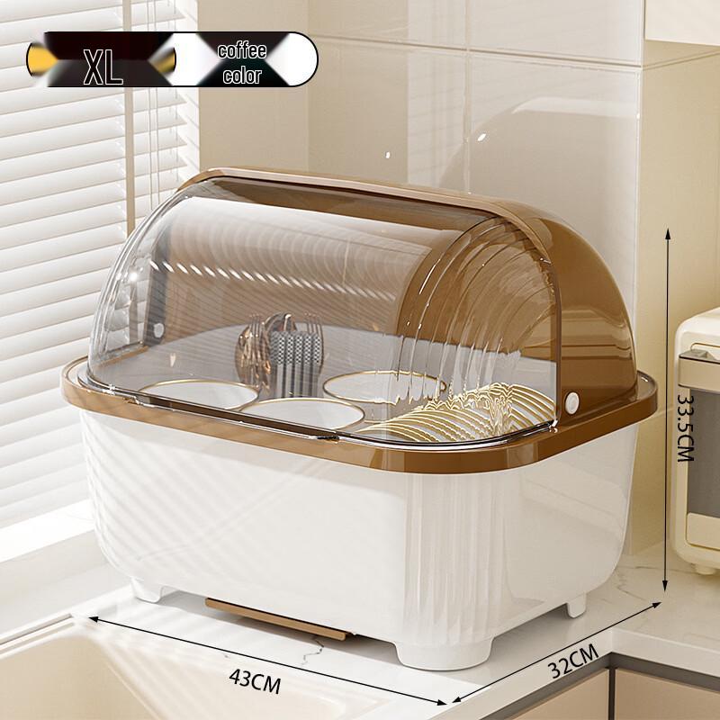 SPSR Extra Large Transparent Dish Drying Rack with Lid