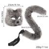 Plush, realistic, and adorable cat mask cos Catwoman mask set, including a small cat face mask and a tail prop