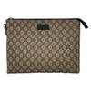 [Gebraucht] Vintage Logo Leder Abnehmbarer Handgelenkriemen Canvas Und Leder Clutch - Sehr Gut #FE2AHS