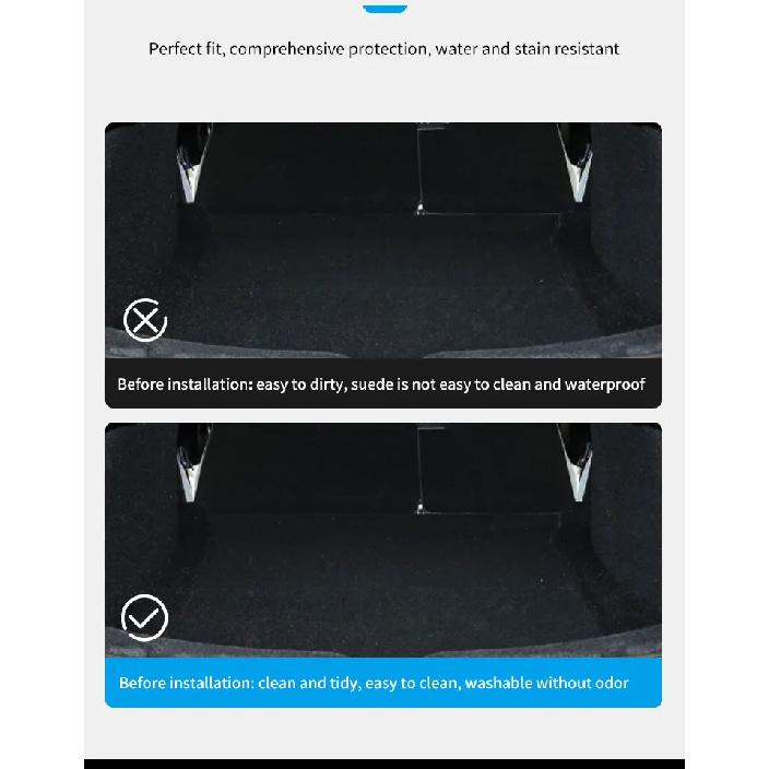 For Tesla 2024-25 Model3 Highland 3 Rear Trunk Mat TPE Car Pads Waterproof Protective Trunk Mats Upper Layer of Trunk Cushion