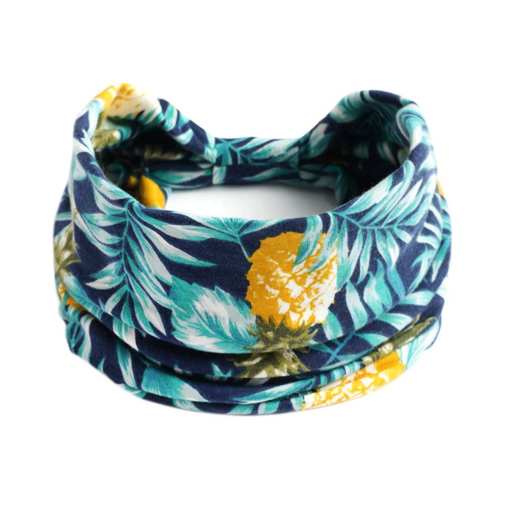Bohemian Headbands for Women Cashew Flower Head Band Yoga Sports Hairband Elastic Cotton Wide Bandanas Headwear Hair Accessories